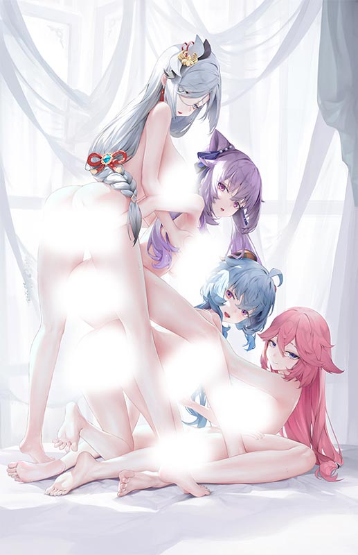 Shenhe&Keqing&Ganyu&Miko Tapestry